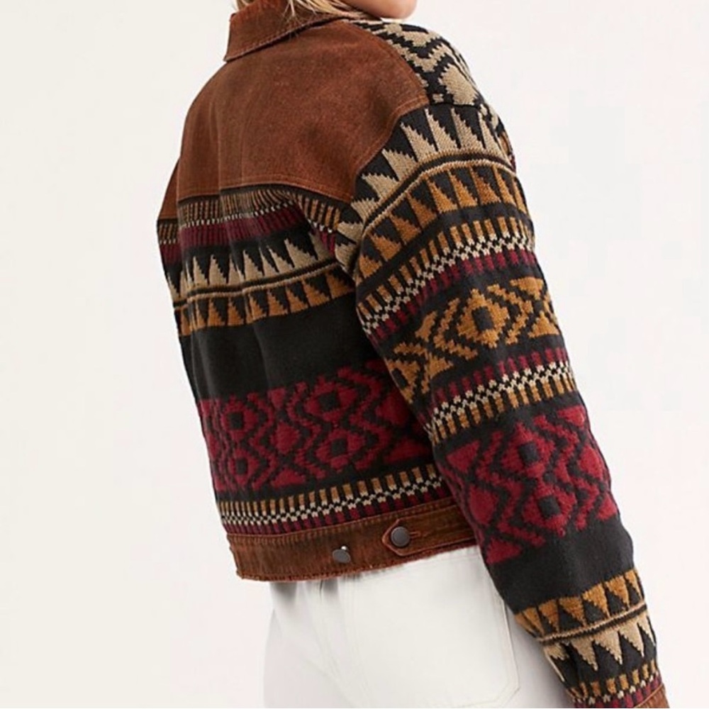Free People We The Free Lakeside crochet denim sweater Jacket - Picture 7 of 16